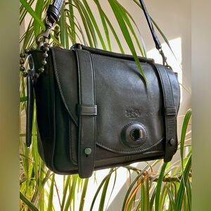 *COACH Black #32279 Mini Brooklyn Messenger Leather Bag